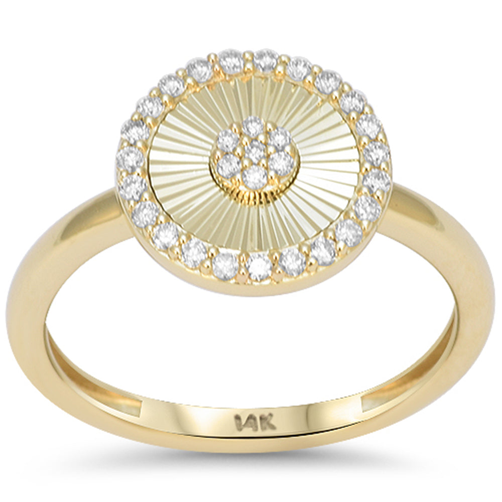 .20ct G SI 14kt Yellow Gold Round Diamond Disc Medallion Ring Size 6.5