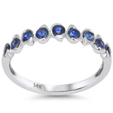 <span style="color:purple">SPECIAL!</span> .70ct G SI 14kt White Gold Blue Sapphire Gemstone Band Ring Size 6.5