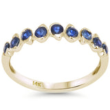 .70ct G SI 14kt Yellow Gold Blue Sapphire Gemstone Band Ring Size 6.5