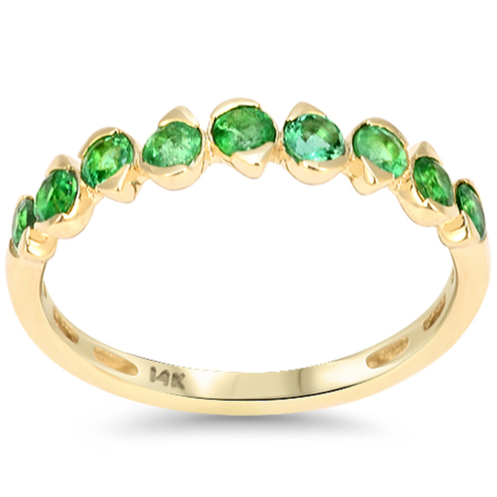 .49ct G SI 14kt Yellow Gold Emerald Gemstone Band Ring Size 6.5