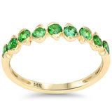 .49ct G SI 14kt Yellow Gold Emerald Gemstone Band Ring Size 6.5