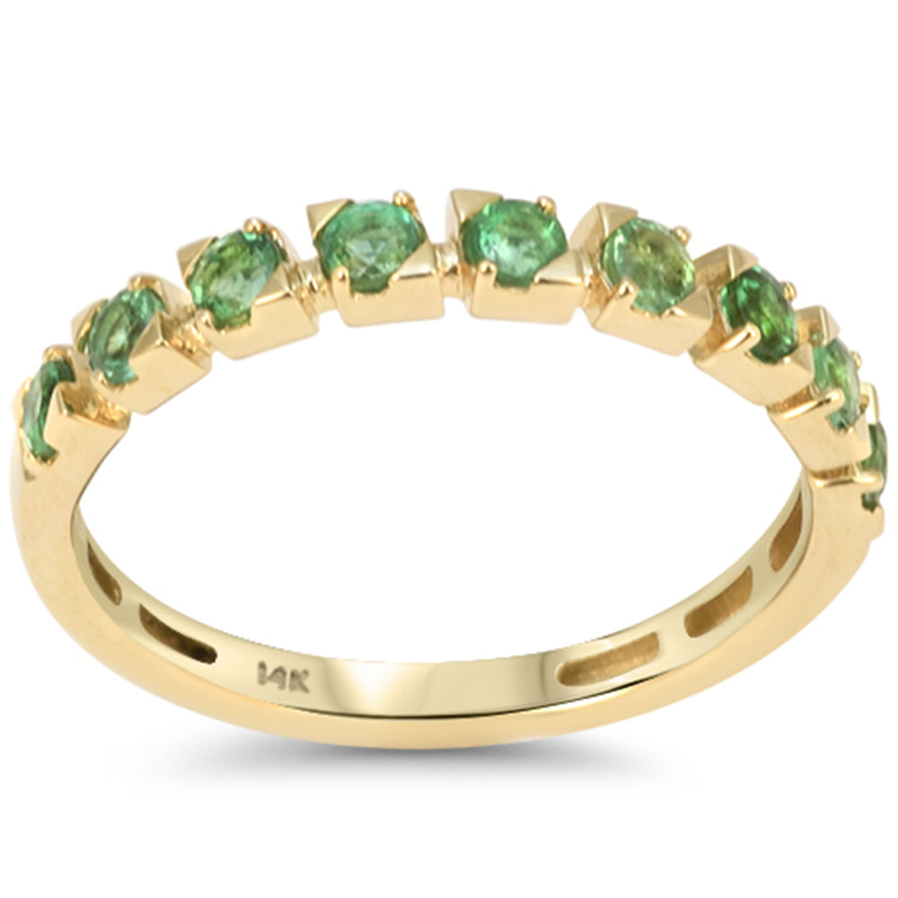 .49ct G SI 14kt Yellow Gold Emerald Gemstone Band Ring Size 6.5