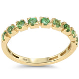 .49ct G SI 14kt Yellow Gold Emerald Gemstone Band Ring Size 6.5