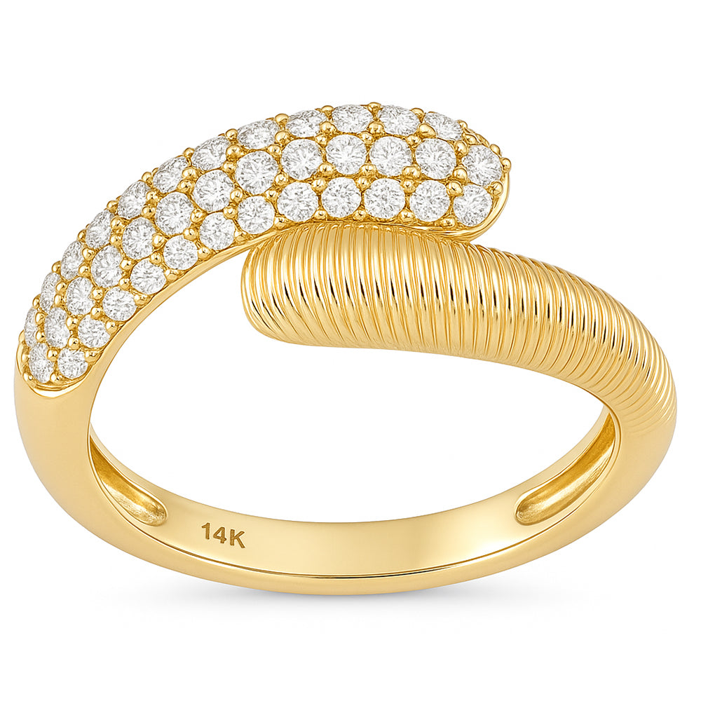 .50ct G SI 14kt Yellow Gold Diamond Wrap Around Modern Ring Size 6.5