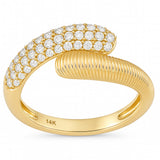 .50ct G SI 14kt Yellow Gold Diamond Wrap Around Modern Ring Size 6.5