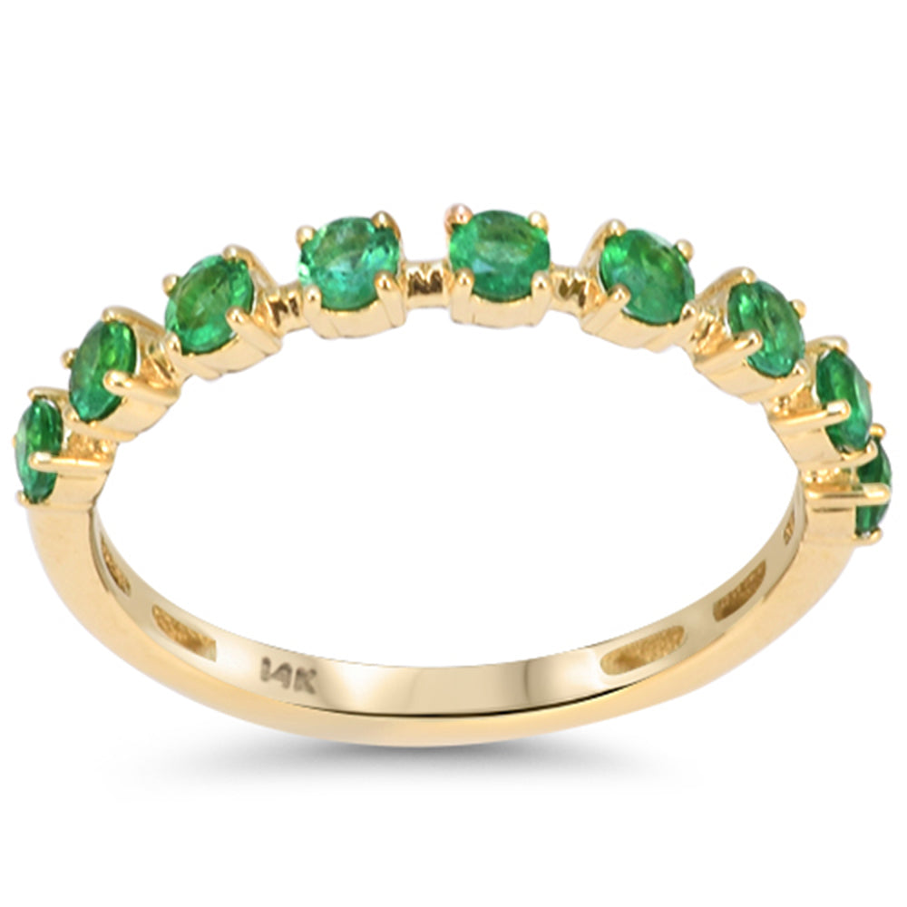 .49ct G SI 14kt Yellow Gold Emerald Gemstone Band Ring Size 6.5