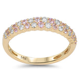 .52ct G SI 14kt Yellow Gold Diamond & Pink Sapphire Gemstone Ring Size 6.5