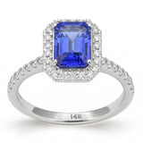 1.79ct G SI 14kt White Gold Tanzanite & Diamond Ring Size 6.5