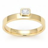 <span style="color:purple">SPECIAL!</span> .15ct G SI 14kt Yellow Gold Emerald Cut Diamond Bezel set Ring Size 6.5