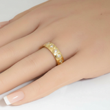 .69ct G SI 14kt Yellow Gold Pear Diamond Wide Bezel Set Band Ring Size 6.5