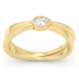 .17ct G SI 14kt Yellow Gold Pear Diamond Bezel Set Modern Ring Size 6.5