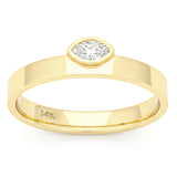.15ct G SI 14kt Yellow Gold Marquise Diamond Bezel set Band Ring Size 6.5