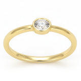 <span style="color:purple">SPECIAL!</span> .19ct G SI 14kt Yellow Gold Oval Diamond Bezel set Band Ring Size 6.5