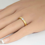 .32ct G SI 14kt Yellow Gold Emerald Cut Diamond Band Ring Size 6.5