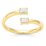 .30ct G SI 14kt Yellow Gold Emerald Cut Diamond Ring Size 6.5