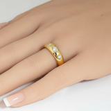 <span style="color:purple">SPECIAL!</span> .40ct G SI 14kt Yellow Gold Oval Diamond Dome Bezel Set Band Ring Size 6.5