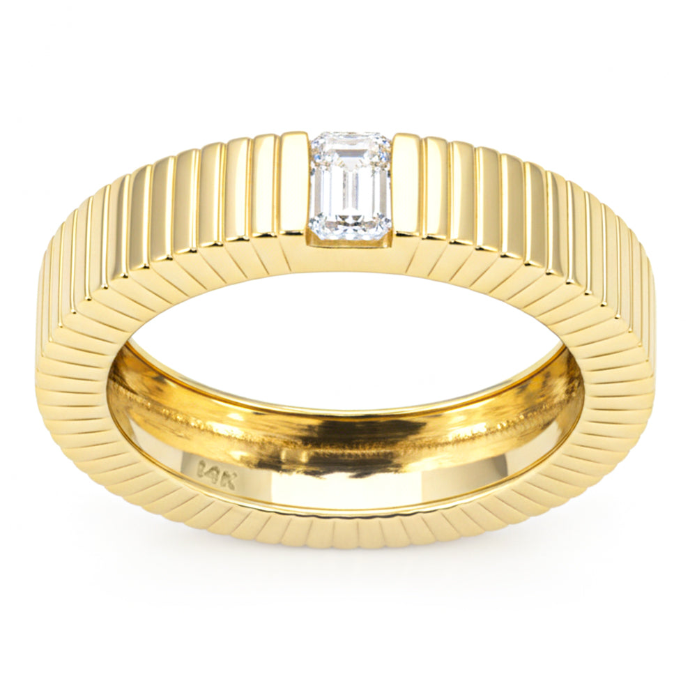 .30ct G SI 14kt Yellow Gold Emerald Cut Diamond Ring Size 6.5