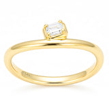 .15ct G SI 14kt Yellow Gold Emerald Cut Diamond Ring Size 6.5