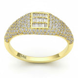 <span style="color:purple">SPECIAL!</span> .71ct G SI 14kt Yellow Gold Round & Baguette Diamond Ring Size 6.5