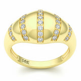 .42ct G SI 14kt Yellow Gold Diamond Modern Dome Ring Size 6.5