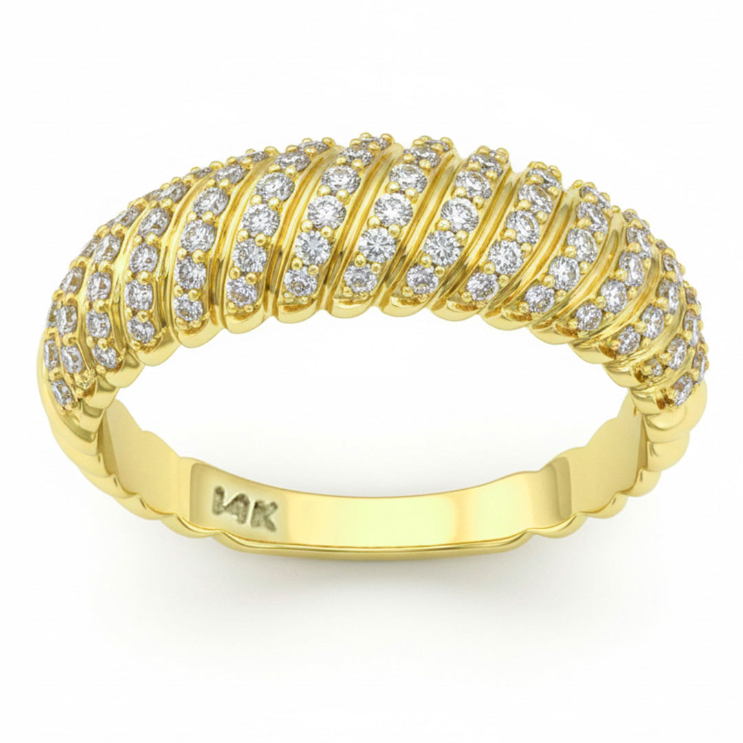.50ct G SI 14kt Yellow Gold Round Diamond Band Ring Size 6.5