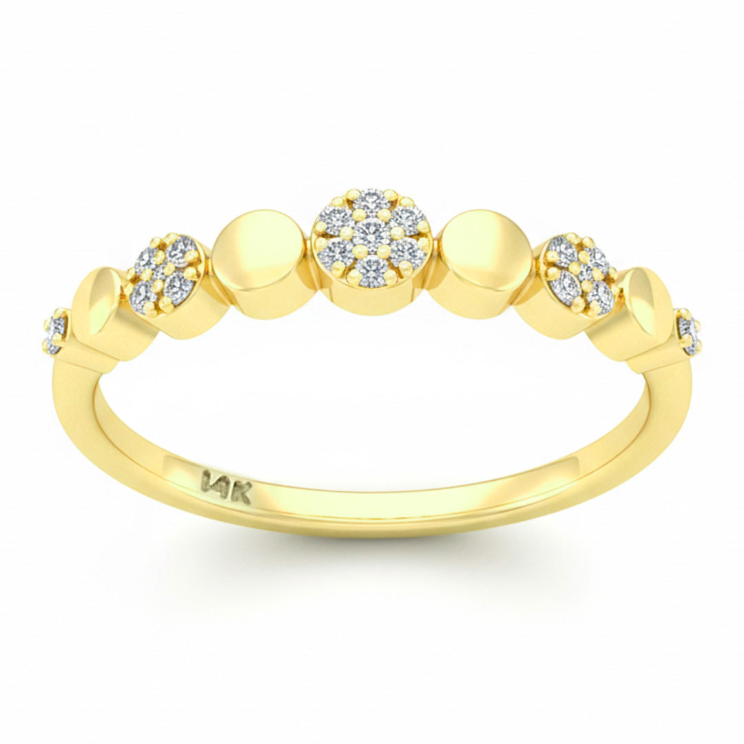 .10ct G SI 14kt Yellow Gold Round Diamond Band Ring Size 6.5