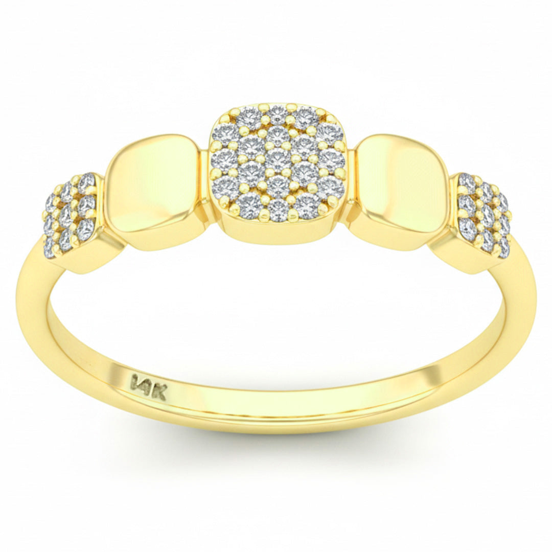 .16ct G SI 14kt Yellow Gold Round Diamond Band Ring Size 6.5