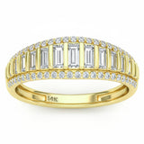 .64ct G SI 14kt Yellow Gold Baguette Diamond Band Ring Size 6.5