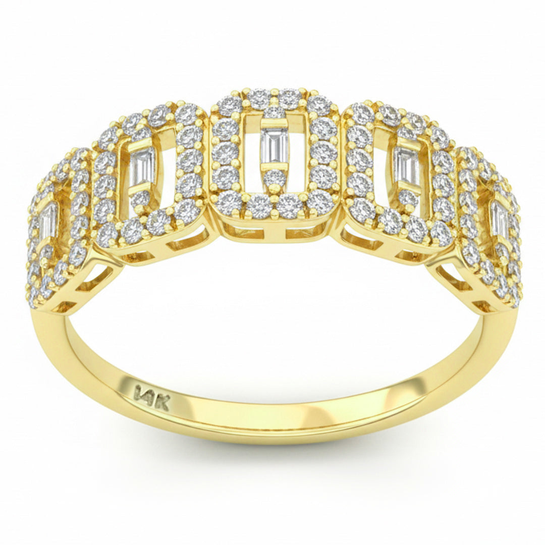 .47ct G SI 14kt Yellow Gold Diamond Band Ring Size 6.5