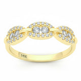 .34ct G SI 14kt Yellow Gold Mariner Link Diamond Band Ring Size 6.5