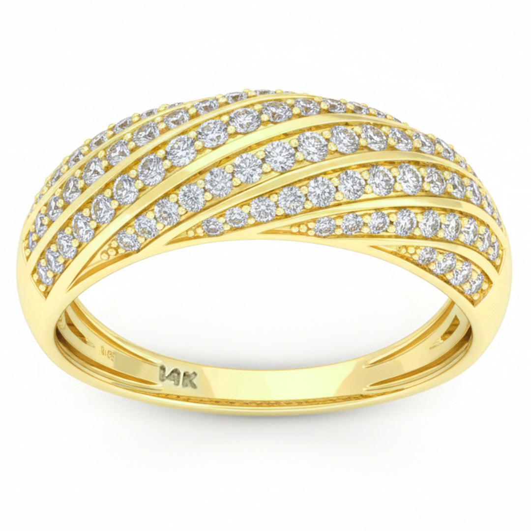 .53ct G SI 14kt Yellow Gold Round Diamond Band Ring Size 6.5