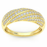 .53ct G SI 14kt Yellow Gold Round Diamond Band Ring Size 6.5
