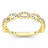 .30ct G SI 14kt Yellow Gold Diamond Infinity Link Band Ring Size 6.5