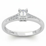 .25ct G SI 14kt White Gold Emerald Cut Diamond Soliatire Promise Ring Size 6.5