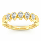 <span style="color:purple">SPECIAL!</span> .54ct G SI 14kt Yellow Gold Diamond Bezel Set Band Ring Size 6.5