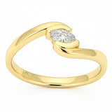 .28ct G SI 14kt Yellow Gold Diamond Wave Ring Size 6.5