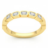 <span style="color:purple">SPECIAL!</span> .48ct G SI 14kt Yellow Gold Diamond Bezel Set Band Ring Size 6.5