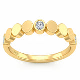 <span style="color:purple">SPECIAL!</span> .27ct G SI 14kt Yellow Gold Diamond Bezel Set Band Ring Size 6.5