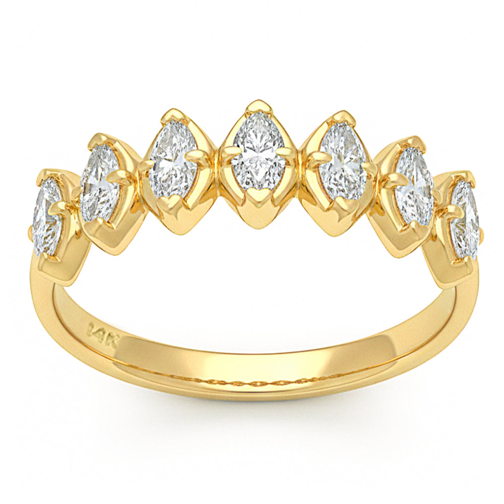 .57ct G SI 14kt Yellow Gold Diamond Band Ring Size 6.5