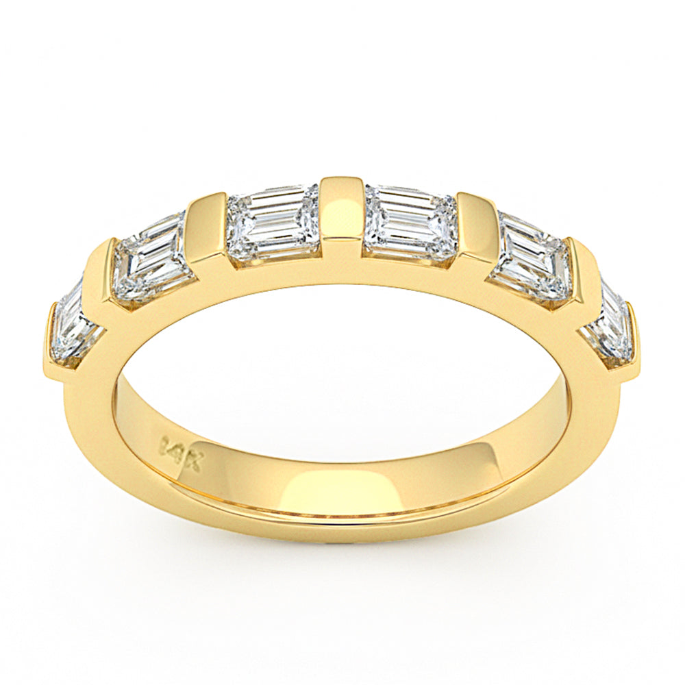 1.74ct G SI 14kt Yellow Gold Diamond Modern Band Ring Size 6.5
