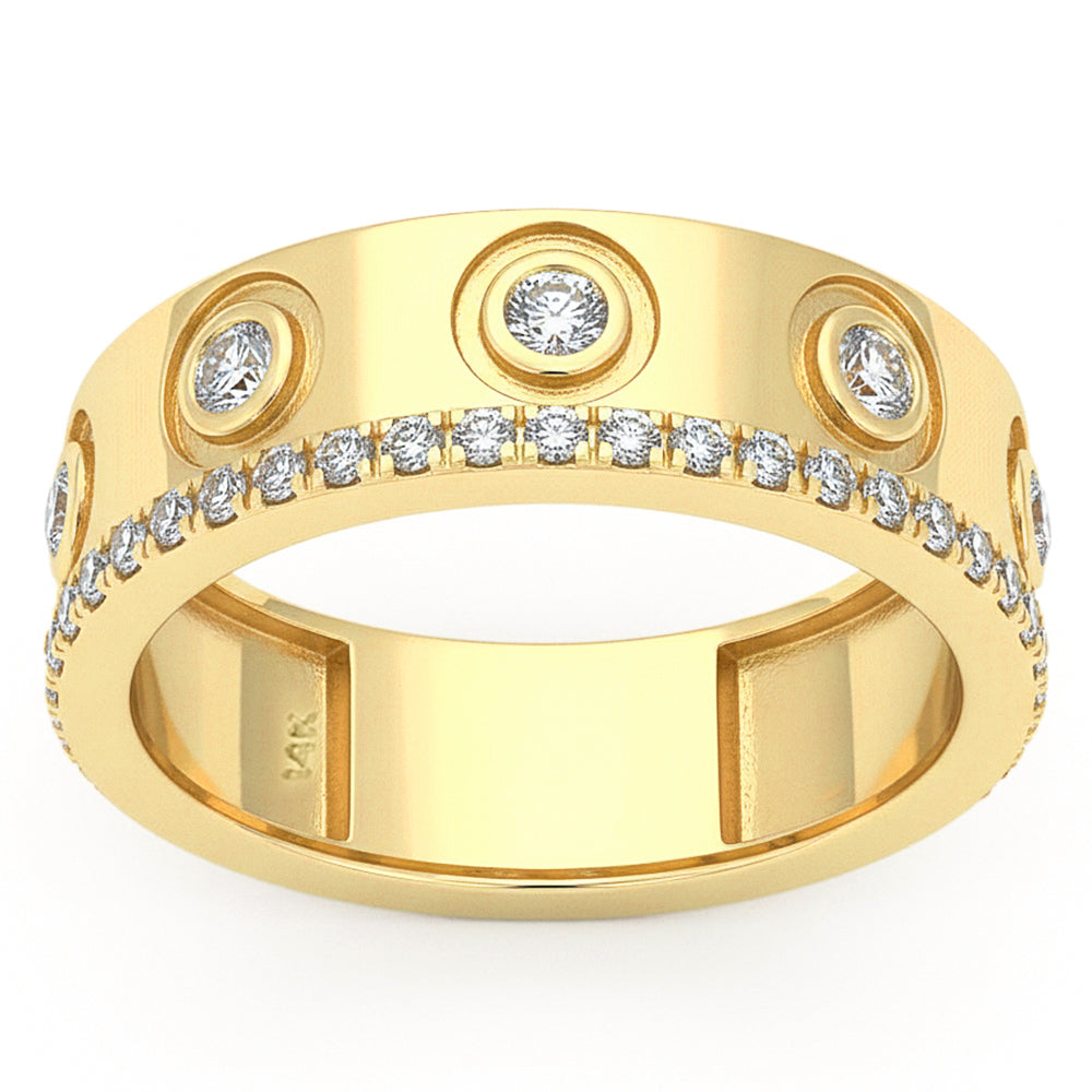 .37ct G SI 14kt Yellow Gold Diamond Band Ring Size 6.5