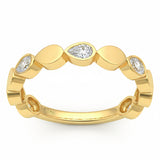 .38ct G SI 14kt Yellow Gold Diamond Bezel Set Band Ring Size 6.5