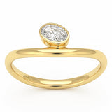 .26ct G SI 14kt Yellow Gold Diamond Bezel Set Ring Size 6.5