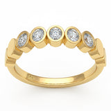 .49ct G SI 14kt Yellow Gold Oval Diamond Bezel Set Band Ring Size 6.5