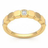 .35ct G SI 14kt Yellow Gold Diamond Bezel Set Band Ring Size 6.5