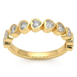 .92ct G SI 14kt Yellow Gold Diamond Bezel Set Eternity Band Ring Size 6.5