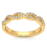 <span style="color:purple">¡ESPECIAL!</span> Anillo de banda infinita con diamante de oro amarillo de 14kt de .33 ct G SI, talla 6.5