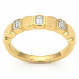 .35ct G SI 14kt Yellow Gold Diamond Bezel Set Band Ring Size 6.5