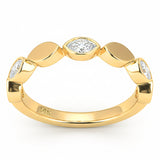 .35ct G SI 14kt Yellow Gold Diamond Bezel Set Band Ring Size 6.5