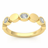 <span style="color:purple">SPECIAL!</span> .32ct G SI 14kt Yellow Gold Diamond Bezel Set Band Ring Size 6.5